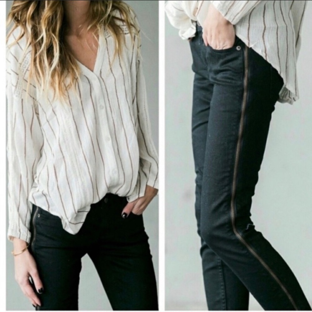 Free People Levon Full Side Zipper Skinny Jean Size 26